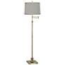 360 Lighting Westbury Platinum Gray and Brass Swing Arm Floor Lamp