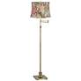 360 Lighting Westbury Sage Flower Shade Brass Swing Arm Floor Lamp