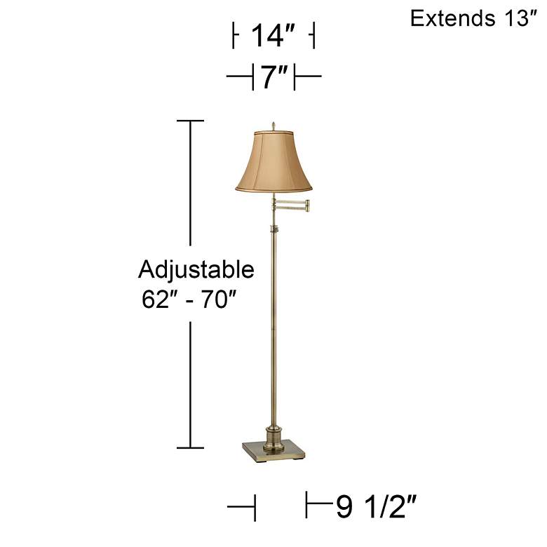 Image 4 360 Lighting Westbury Tan and Brass Adjustable Swing Arm Floor Lamp more views