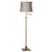 360 Lighting Westbury Taupe Gray Shade Brass Swing Arm Floor Lamp