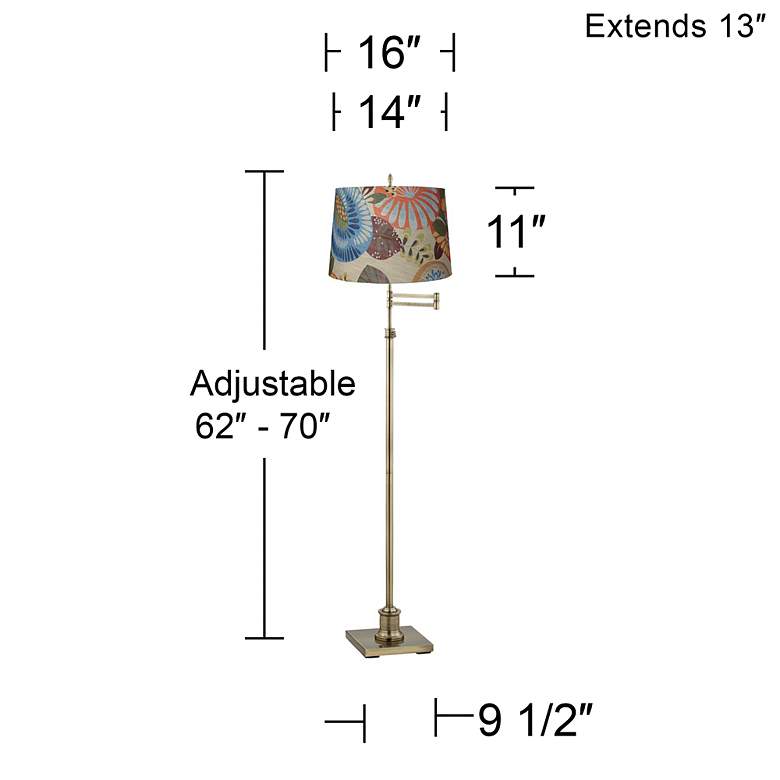 Image 4 360 Lighting Westbury Tropic Shade and Brass Swing Arm Floor Lamp more views