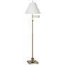1_360 Lighting Westbury White and Brass Adjustable Swing Arm Floor Lamp