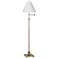 360 Lighting Westbury White and Brass Adjustable Swing Arm Floor Lamp