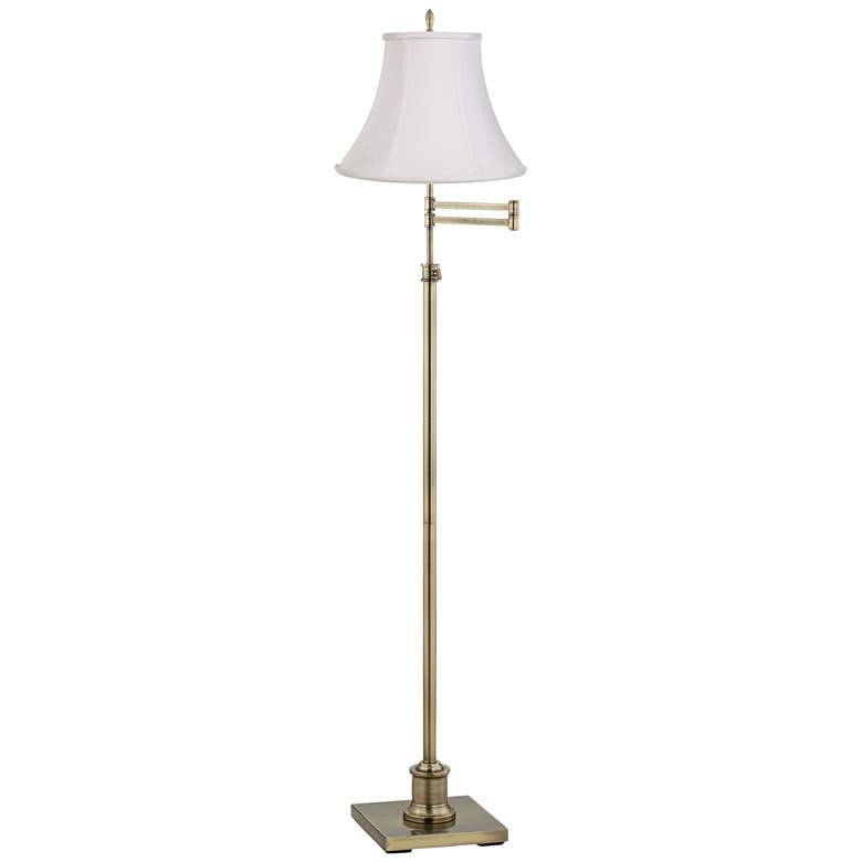 Image 1 360 Lighting Westbury White and Brass Adjustable Swing Arm Floor Lamp