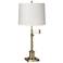 360 Lighting Westbury White Drum Shade Brass Swing Arm Desk Lamp