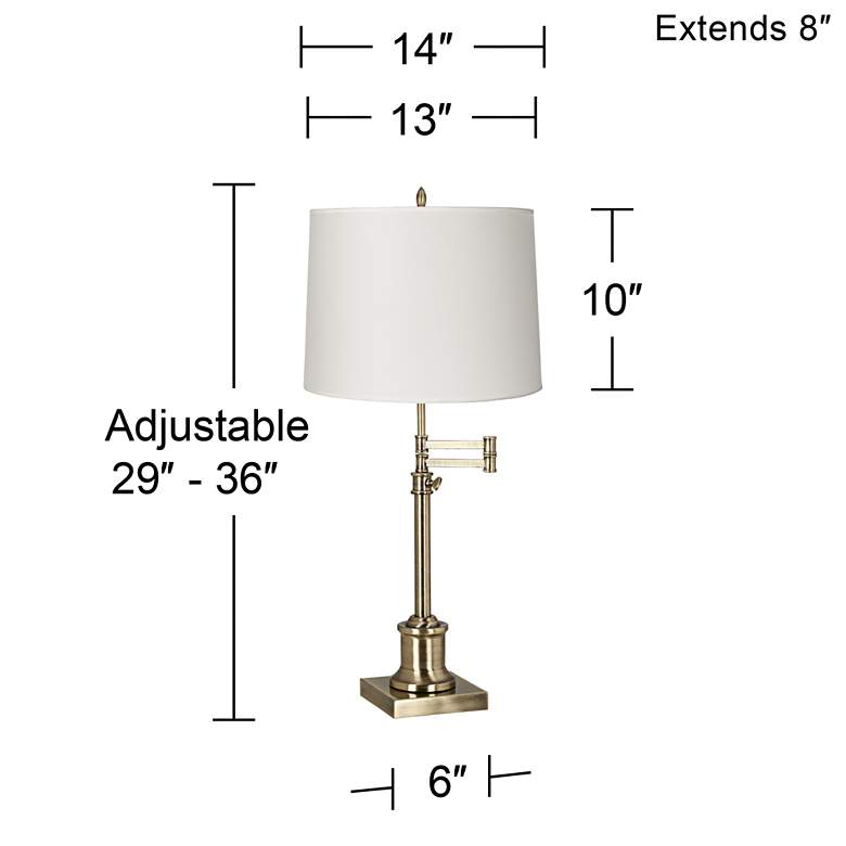 Image 3 360 Lighting Westbury White Drum Shade Brass Swing Arm Desk Lamp more views