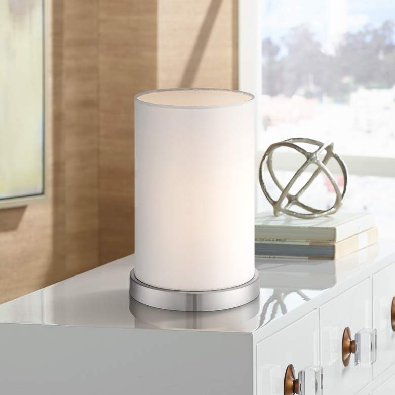 Image 2 360 Lighting White Cylinder 10 1/2" High Accent Table Lamp