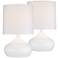 360 Lighting White Droplet 14 3/4" Accent Lamps Set of 2 with Dimmers