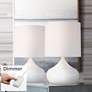 360 Lighting White Droplet 14 3/4" Accent Lamps Set of 2 with Dimmers