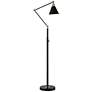 360 Lighting Wray 61" Black and Brass Floor Lamp with USB Dimmer