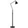 360 Lighting Wray 61" Modern Black and Brass Adjustable Floor Lamp
