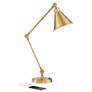 Watch A Video About the Wray Warm Antique Gold Modern Luxe Adjustable USB Desk Lamp