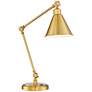 Watch A Video About the Wray Warm Antique Gold Modern Luxe Adjustable USB Desk Lamp