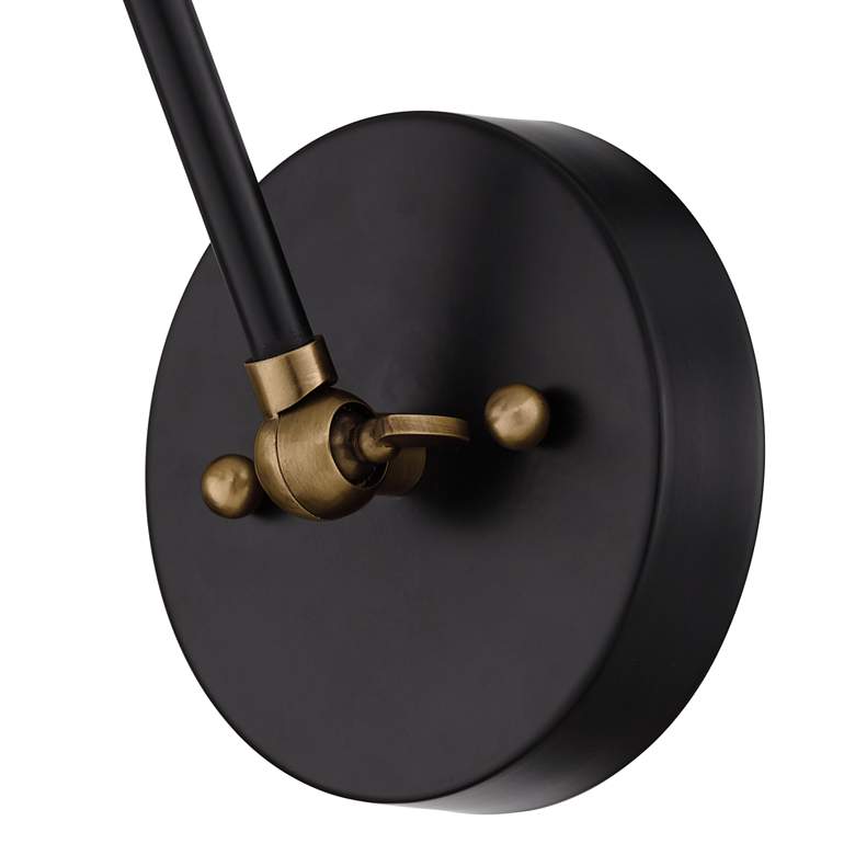 Image 5 360 Lighting Wray Black and Antique Brass Adjustable Hardwire Wall Lamp more views