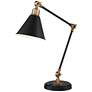 360 Lighting Wray Black and Brass Adjustable USB Desk Lamps Set of 2 in scene