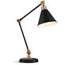 360 Lighting Wray Black and Brass Adjustable USB Desk Lamps Set of 2 in scene