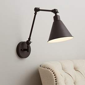 Image1 of 360 Lighting Wray Bronze Metal Adjustable Hardwire Wall Lamp
