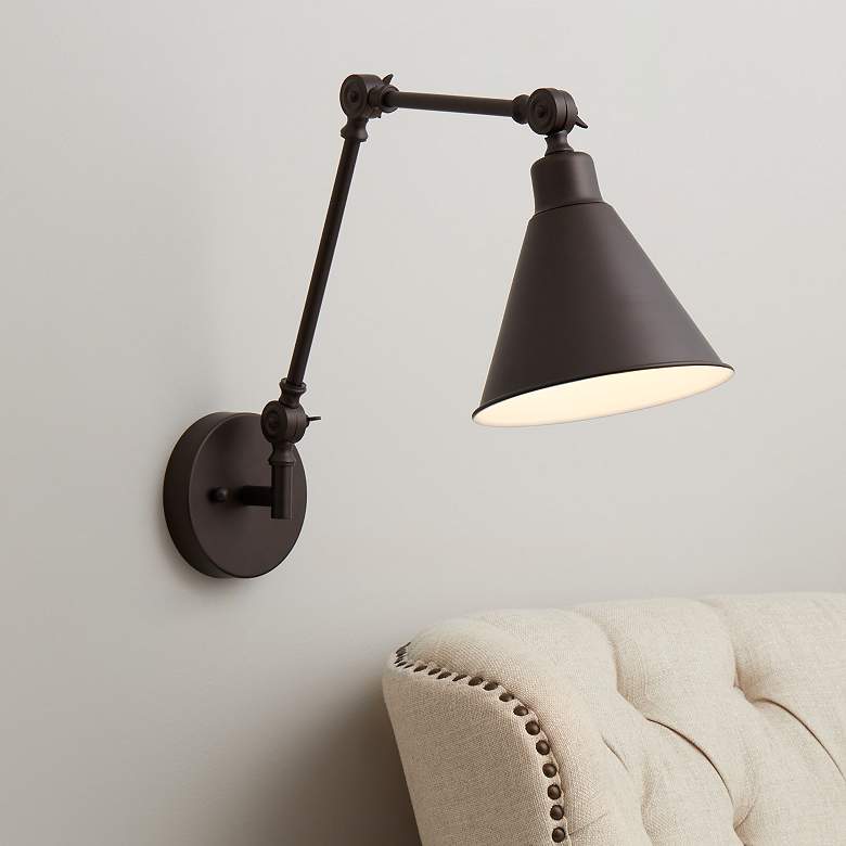 Image 1 360 Lighting Wray Bronze Metal Adjustable Hardwire Wall Lamp