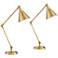 360 Lighting Wray Warm Antique Gold Adjustable USB Desk Lamps Set of 2