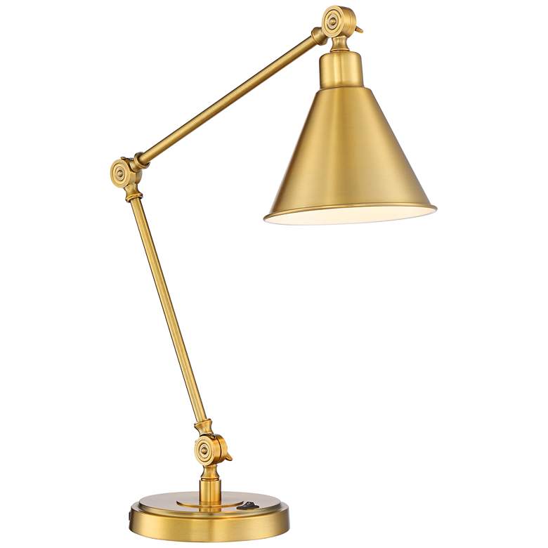 Image 7 360 Lighting Wray Warm Antique Gold Adjustable USB Desk Lamps Set of 2 more views