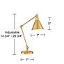 360 Lighting Wray Warm Antique Gold Adjustable USB Desk Lamps Set of 2