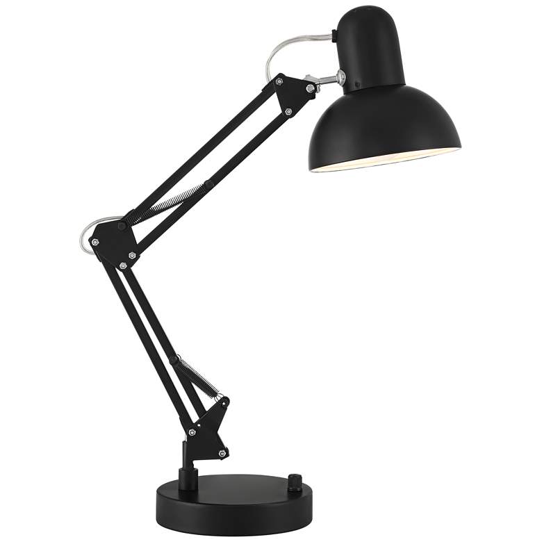 Image 2 360 Lighting Wyatt Black Finish Adjustable Height Architect USB Desk Lamp