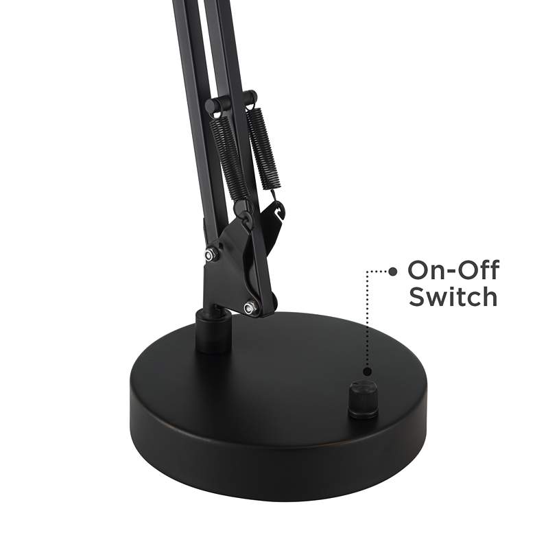 Image 6 360 Lighting Wyatt Black Finish Adjustable Height Architect USB Desk Lamp more views