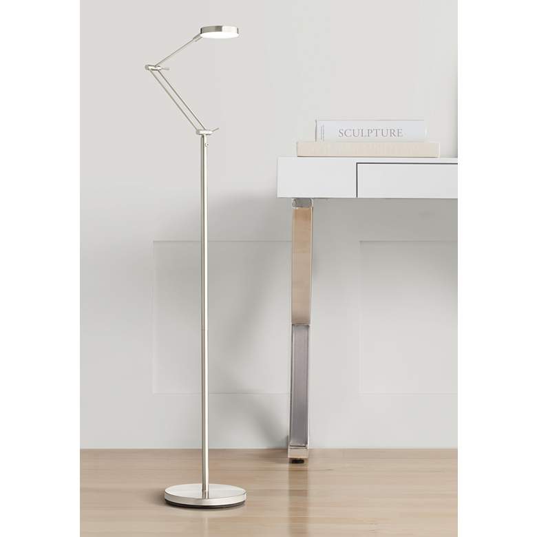 Image 1 360 Lighting Xenos Adjustable Height Modern Nickel LED Floor Lamp