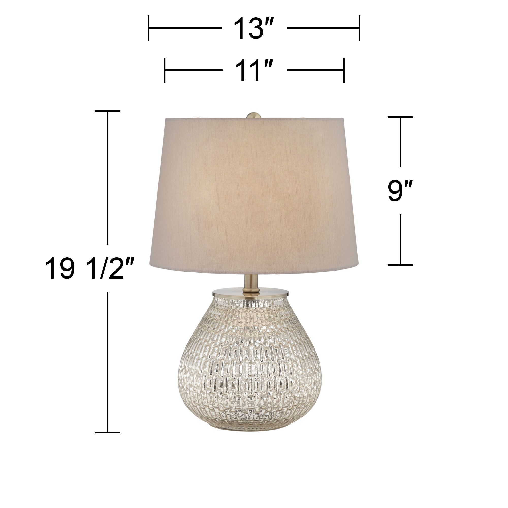 360 Lighting Zax 19 1/2" High Mercury Glass Accent Table Lamp