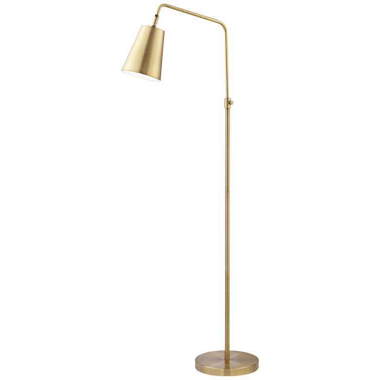Image 2 360 Lighting Zella Adjustable Height Brass Finish Downbridge Floor Lamp