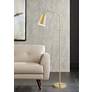 1_360 Lighting Zella Adjustable Height Brass Finish Downbridge Floor Lamp