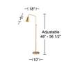 3_360 Lighting Zella Adjustable Height Brass Finish Downbridge Floor Lamp more views
