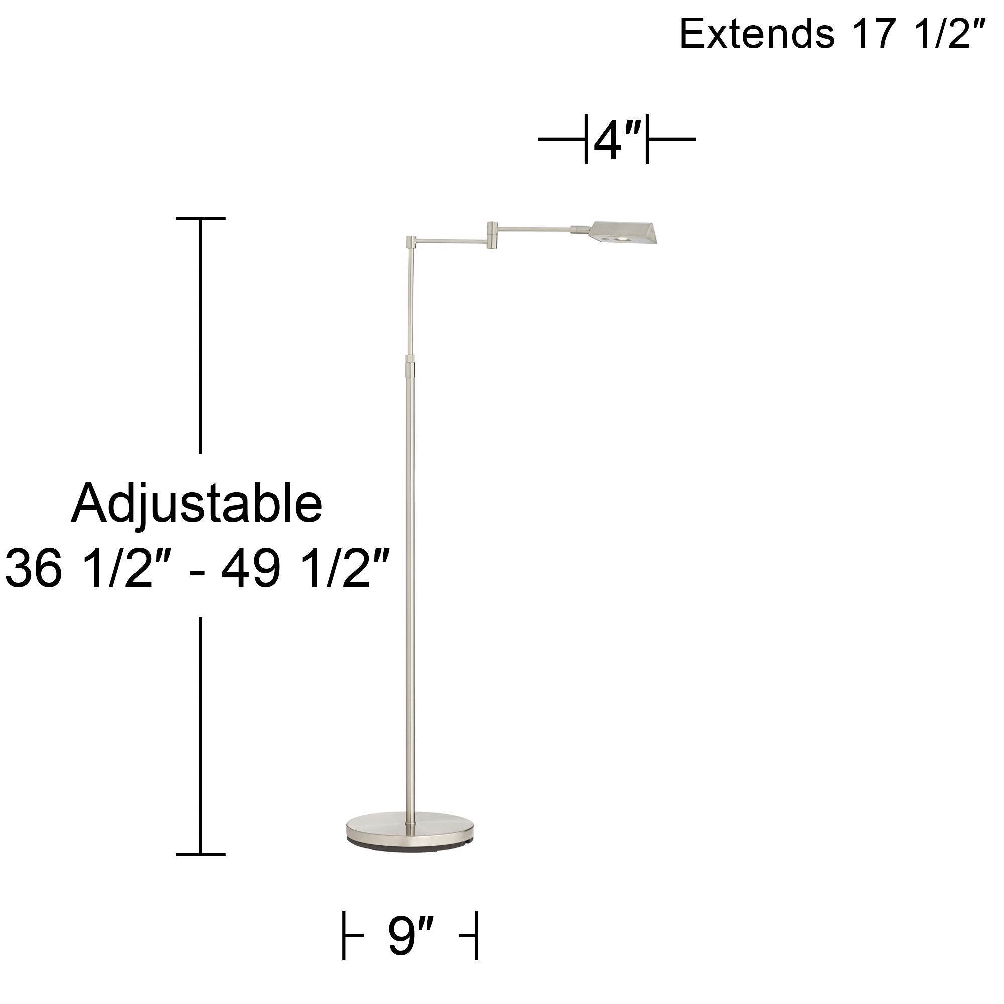 360 Lighting Zema LED Nickel Swing Arm Adjustable Pharmacy Floor Lamp