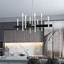 1_Denmark 28"W Brushed Nickel with Black 8-Light Chandelier in scene