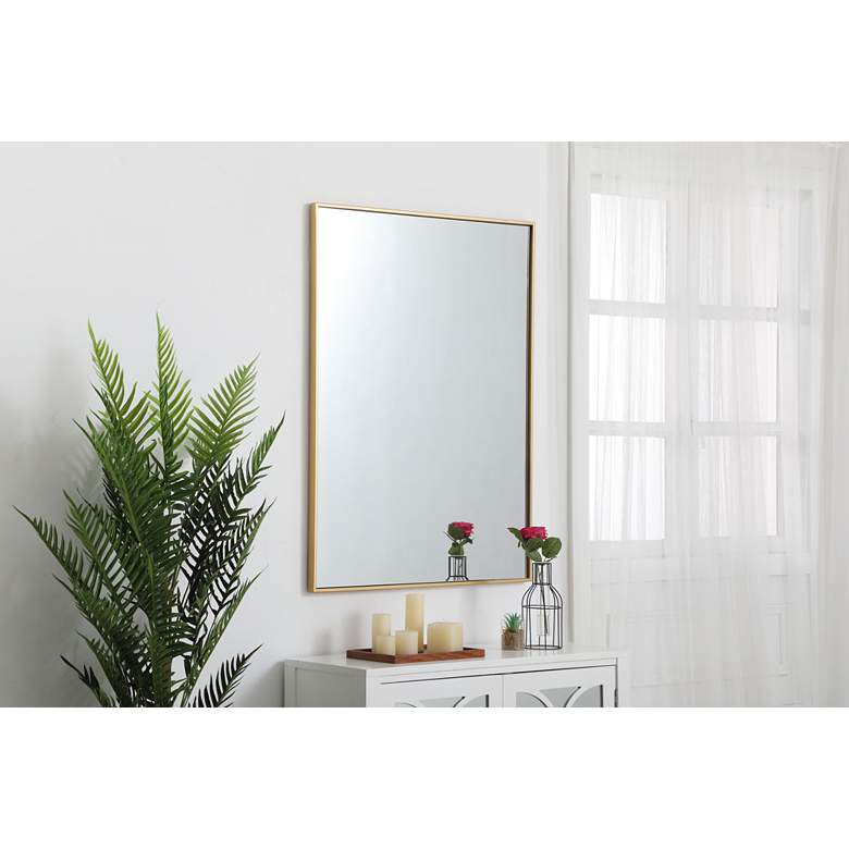 Image 1 Monet Brass Metal 30" x 40" Rectangular Wall Mirror in scene