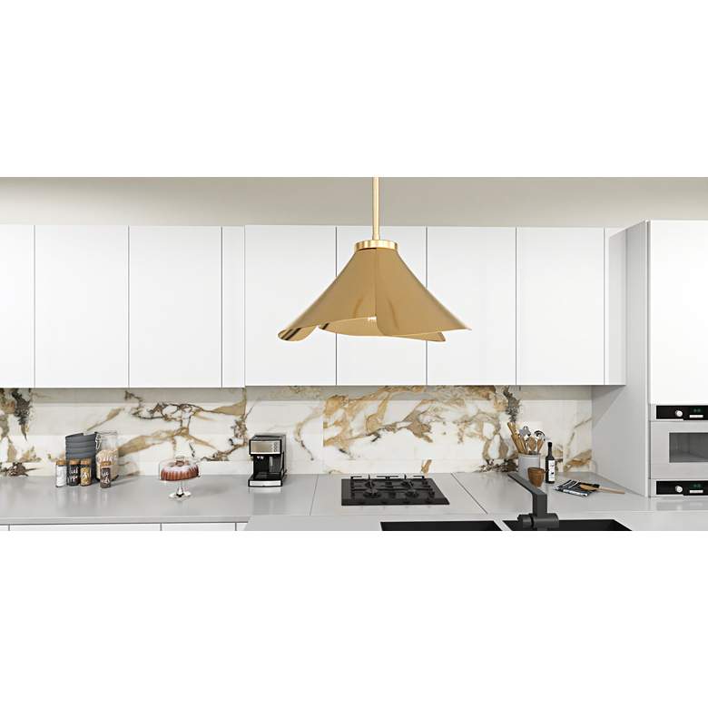 Image 1 Quoizel Wisp 14 1/2" Wide Light Gold Pendant Light in scene
