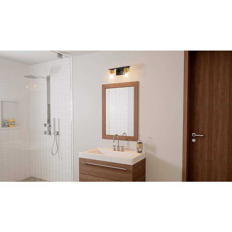 Image 1 Quoizel Keesey 8 3/4" High Matte Black 2-Light Wall Sconce in scene