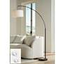 369 Lighting Cora 72" Black Metal Arc Floor Lamp with Smart Socket