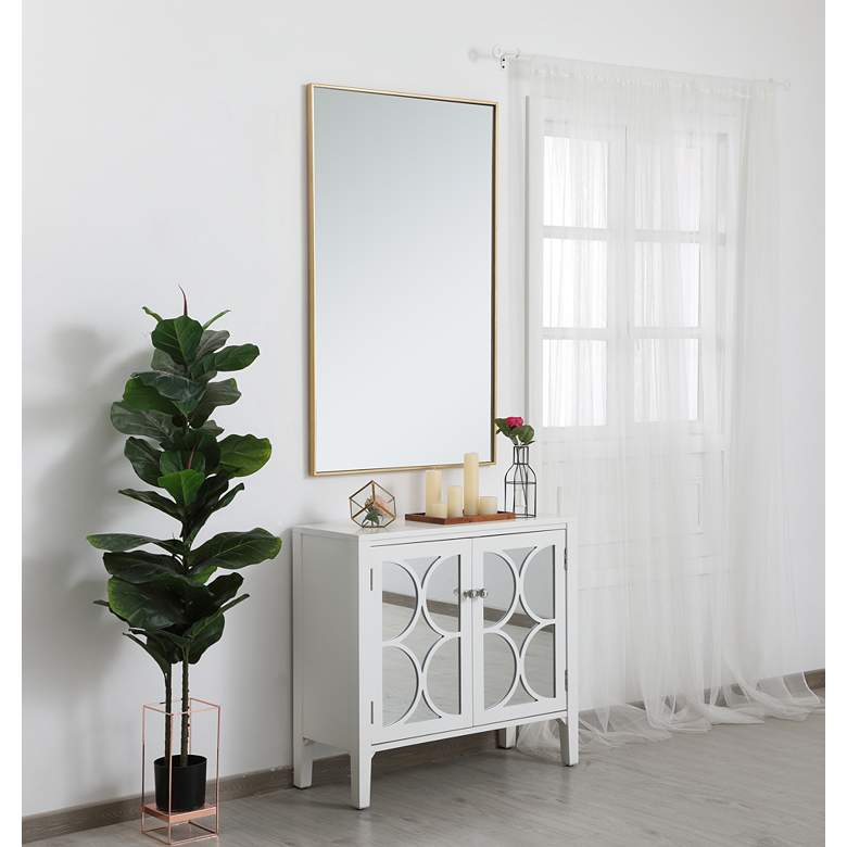 Image 1 Monet Brass Metal 30" x 48" Rectangular Wall Mirror in scene