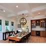 1_Bodega Bay 18"W Anthracite and Pecan Wood 5-Light Chandelier in scene