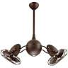 37" Acqua Textured Bronze Dual Head Rotational Ceiling Fan with Remote