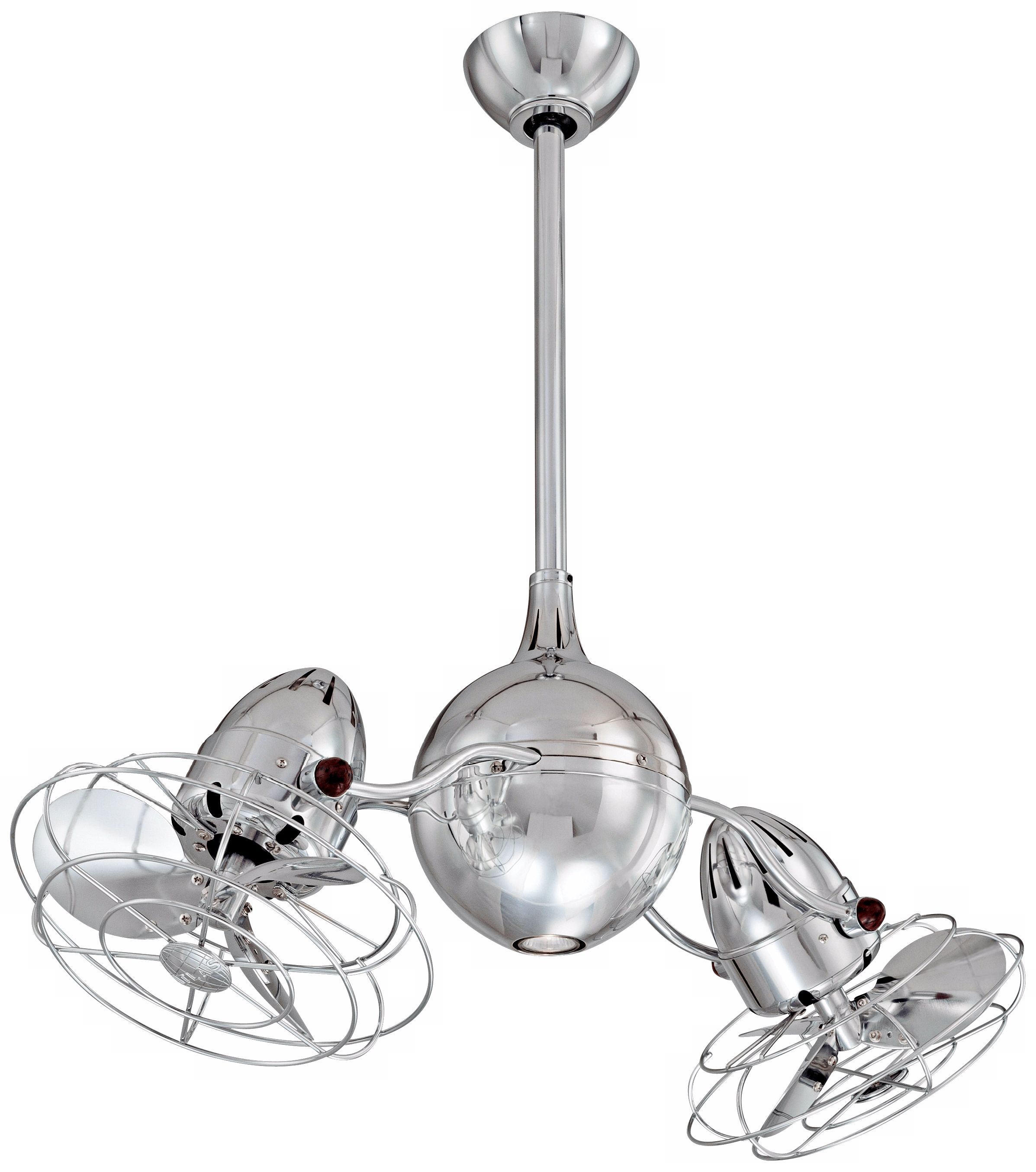 37" Acqua Polished Chrome Dual Head Rotational Ceiling Fan