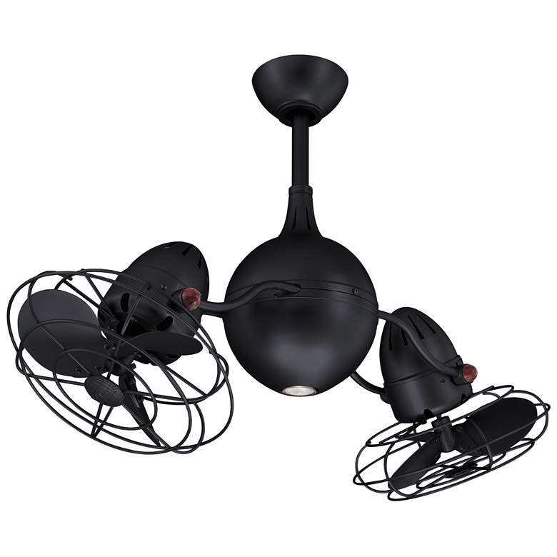 Image 1 37" Mattews Acqua Black Dual Head Rotational Ceiling Fan with Remote