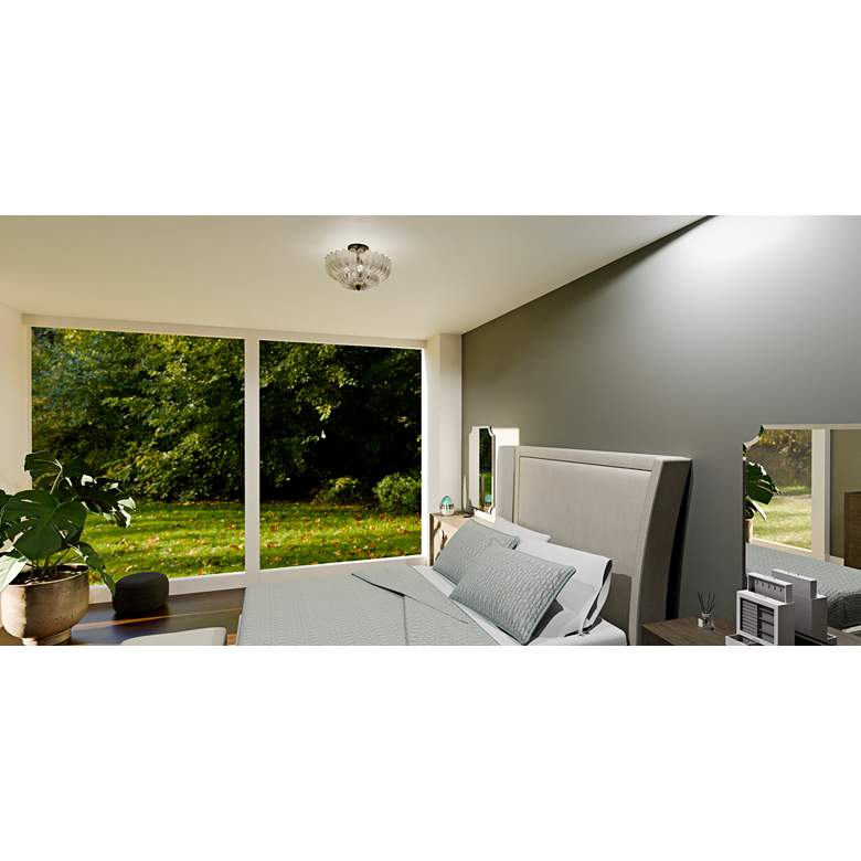 Image 1 Quoizel Whitecap 16" Wide Mottled Cocoa Ceiling Light in scene