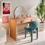 1_TOV Manu 20 1/2" Wide Modern Knubby Teal Performance Fabric Side Chair in scene