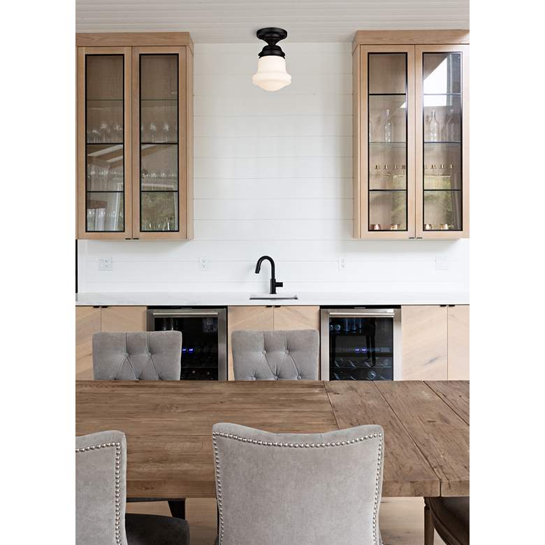 Image 1 Vaughn 6" Wide Matte Black Ceiling Light in scene