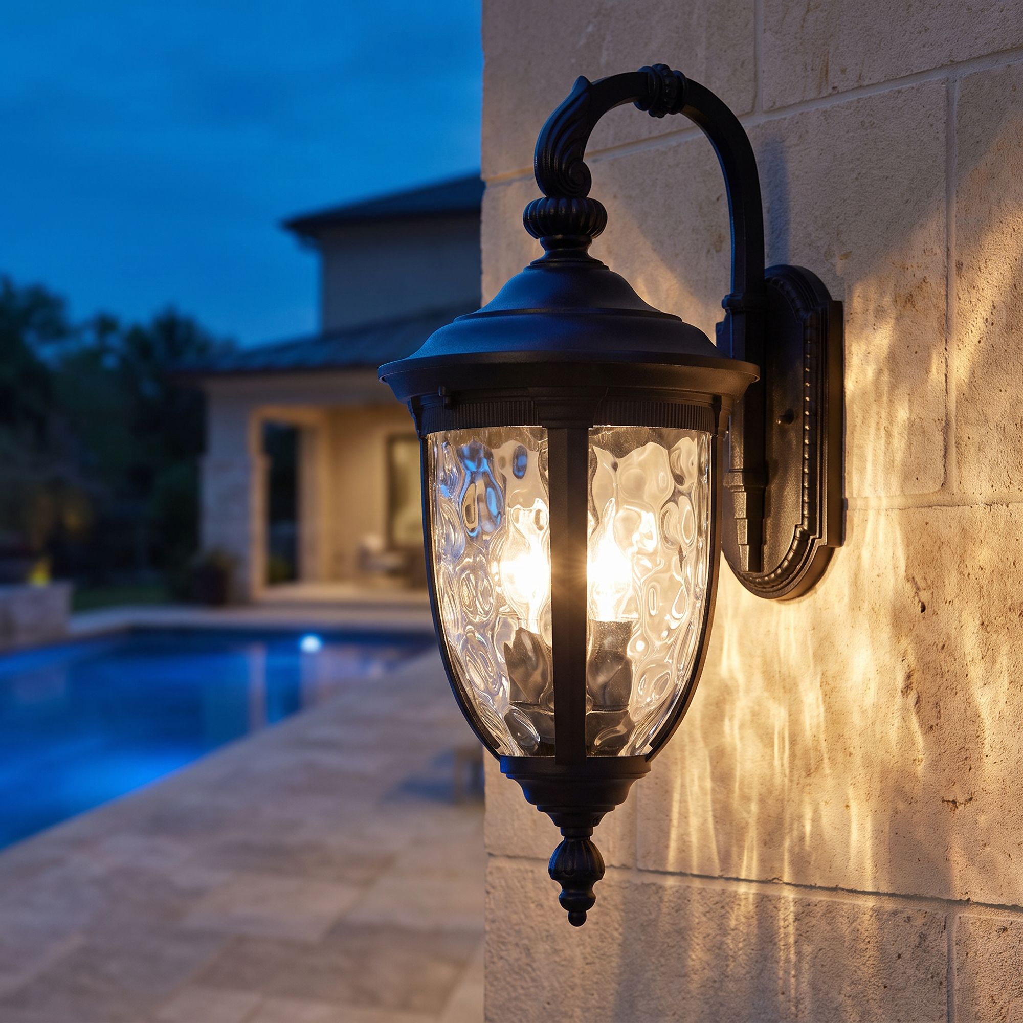 Image 1 Bellagio 20 1/2" High Black Downbridge Outdoor Wall Light in scene