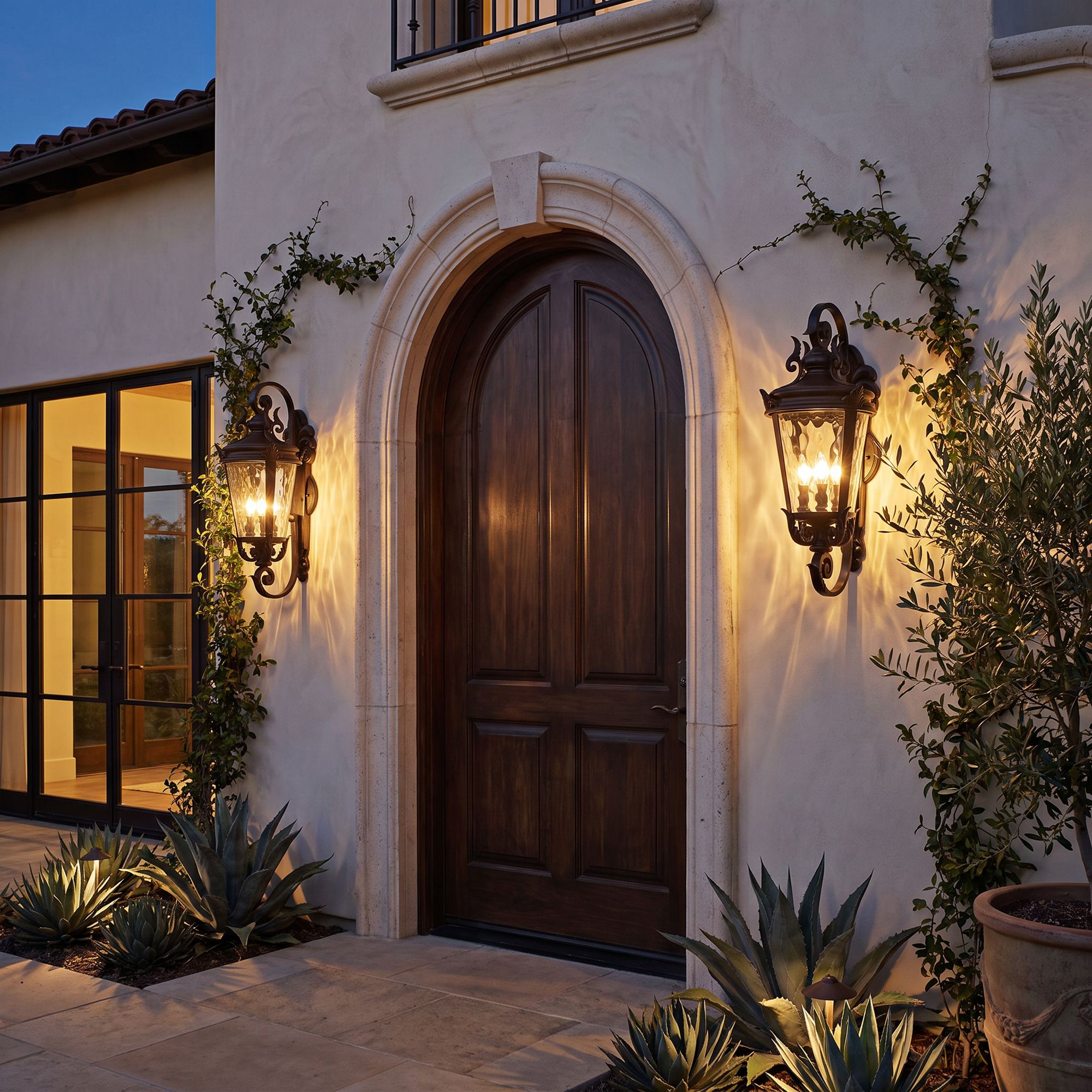 John Timberland Casa Marseille 27 1/2" High Black Outdoor Wall Light in scene