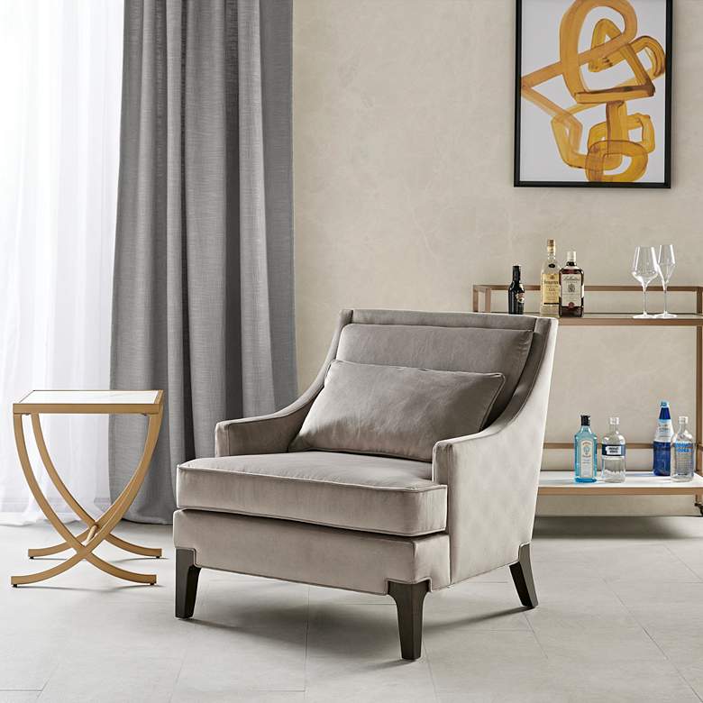 Image 1 Anna Light Gray Fabric Accent Armchair in scene