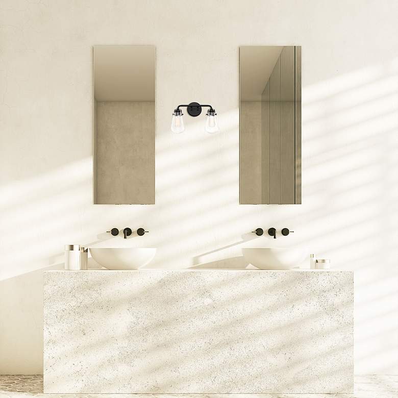 Image 1 Elliott 16" Wide Matte Black 2-Light Bath Light in scene